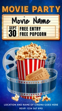 Movie Party Digital Display (9:16) template