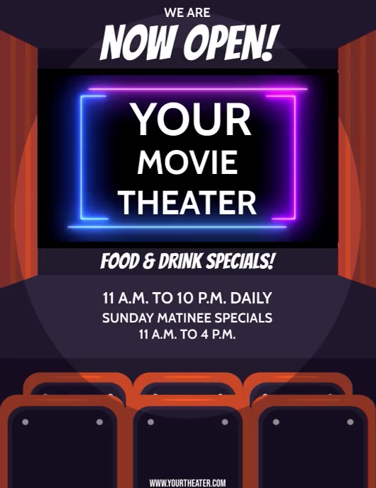 MOVIE THEATER V. 1 Flyer (Letter pang-US) template