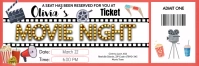 Movie Ticket Birthday Invitation Banner 2' × 6' template