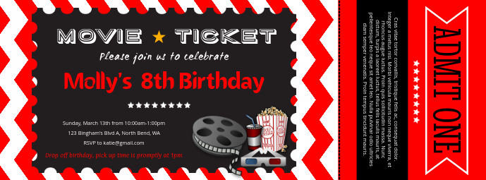 Movie Ticket Couverture Facebook template