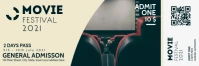 movie ticket template design Banner 2' × 6'