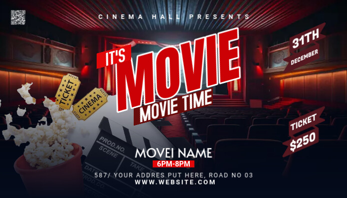 Movie Time Header Plantilla de Movie Time Blog Header | PosterMyWall
