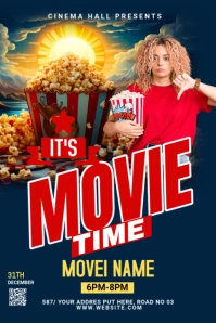 Movie Time Pinterest Graphic template