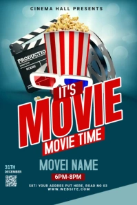 Movie Time Pinterest Graphic template