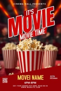 Movie Time Pinterest Graphic template
