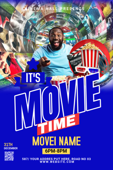 Movie Time Poster template