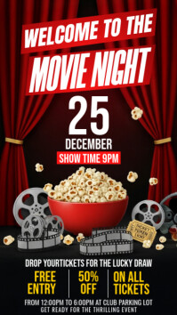Movie Watch Party Invitation Digital Display (9:16) template