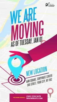 Moving Announcement Ad for New Office Location and Address Change Instagram Story template