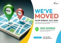 Moving Announcement Ad Postcard template