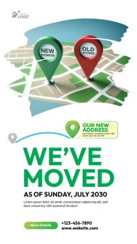 Moving Announcement Ad for New Office Locatio Instagram Story template