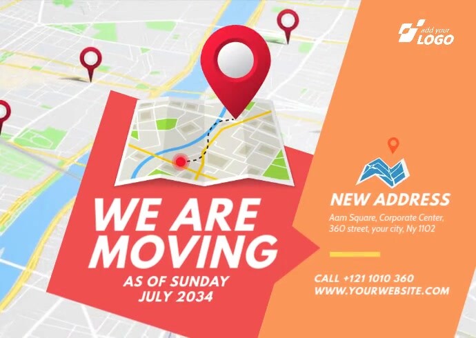 Relocating Advertisement Examples Moving Announcement Ad Template for Change of Location เทมเพลต ...