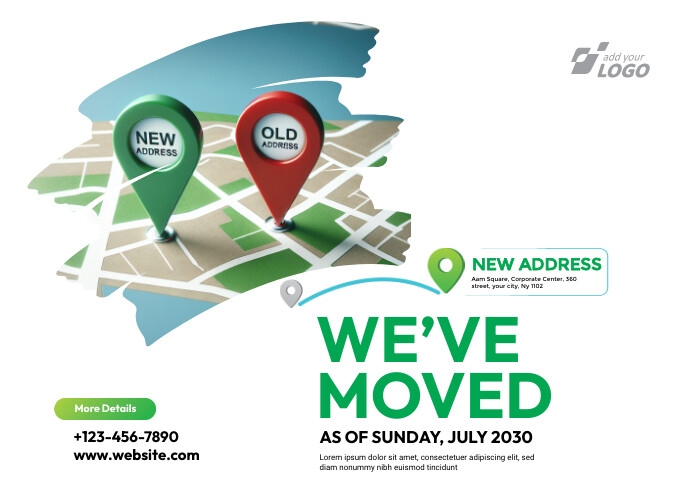 Moving Announcement Ad Template Postcard