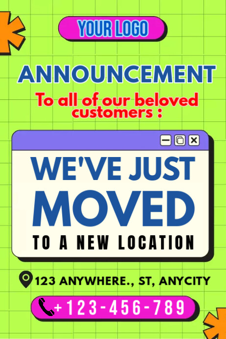 MOVING ANNOUNCEMENT Template PosterMyWall