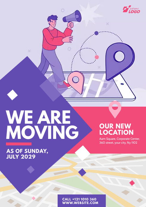 Printer Relocation Poster Business Relocation Announcement Templat | PosterMyWall