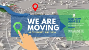 Moving Announcement Video Ad Twitter Post template