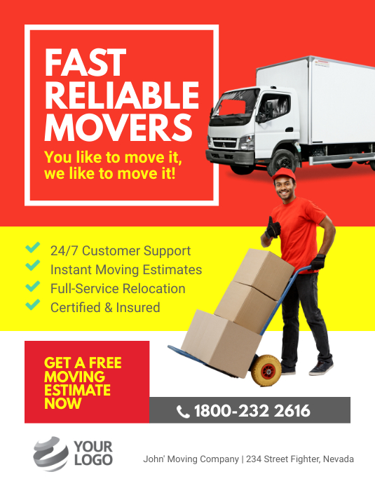 Moving Company Flyer Folheto (US Letter) template