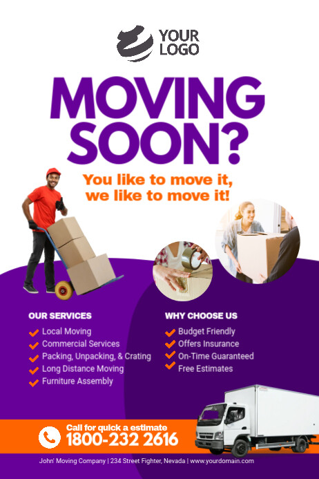 Moving Company Service Flyer Poster Template