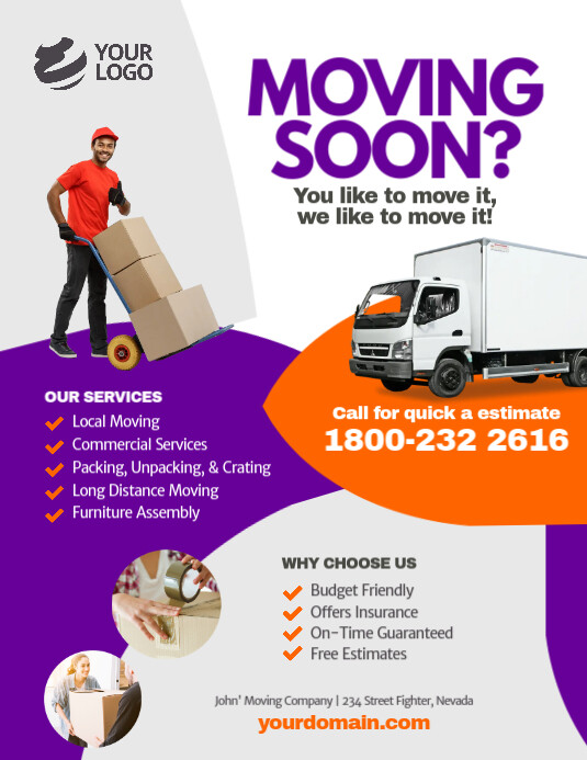 Moving Company Service Flyer Poster Template