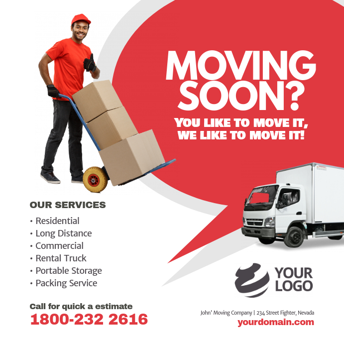 Moving Company Service Instagram Post Ad template