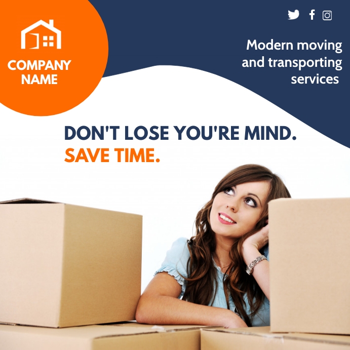 moving company services advertisement Post Instagram template