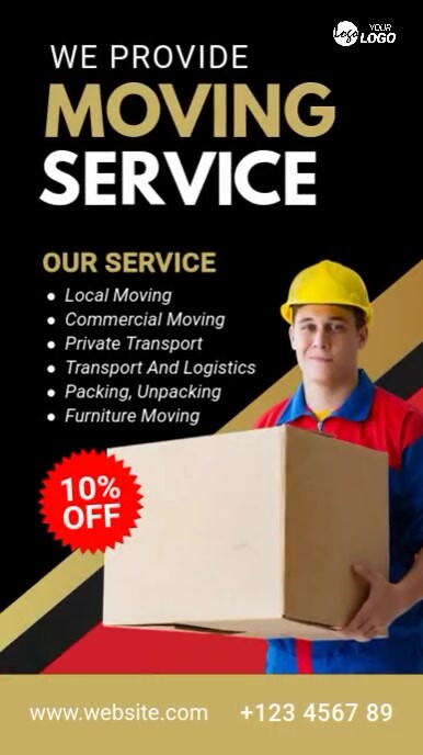 Moving Service Banner ad História do Instagram template