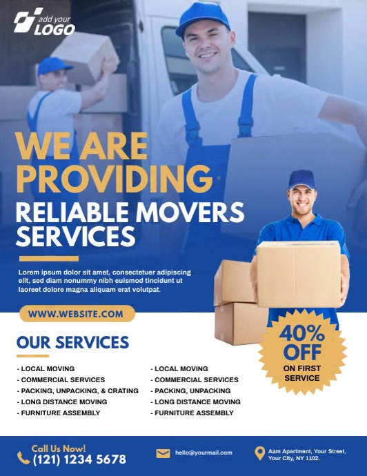 Red Moving Advertisement Moving Service Company Ad Template | PosterMyWall