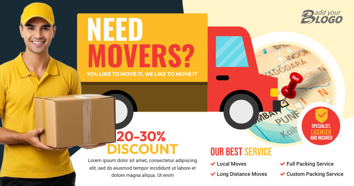 Moving Service Facebook Shared Image template