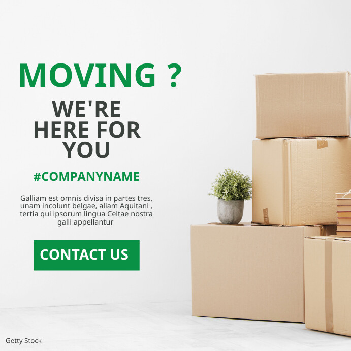 moving services advertisement Publicação no Instagram template