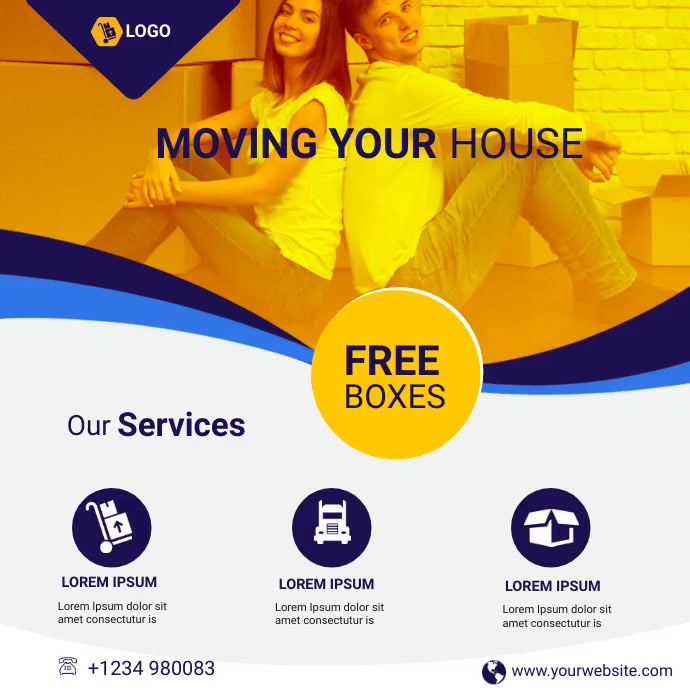moving services Publicação no Instagram template