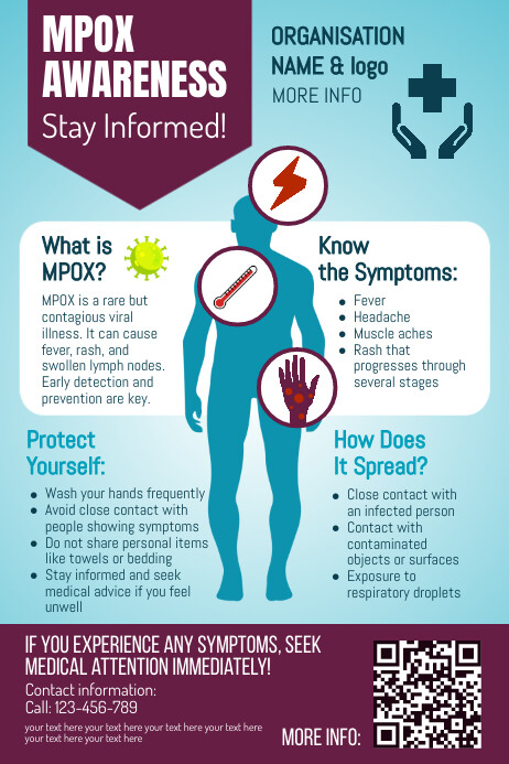 Mpox Monkeypox Awareness Poster Template Desi
