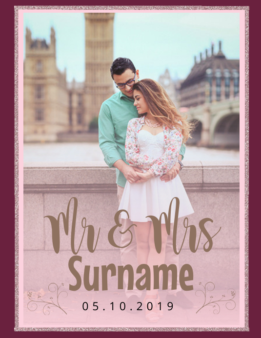 Mrs. Photo Copy of Mr & Mrs Photo Frame Wedding Template | PosterMyWall