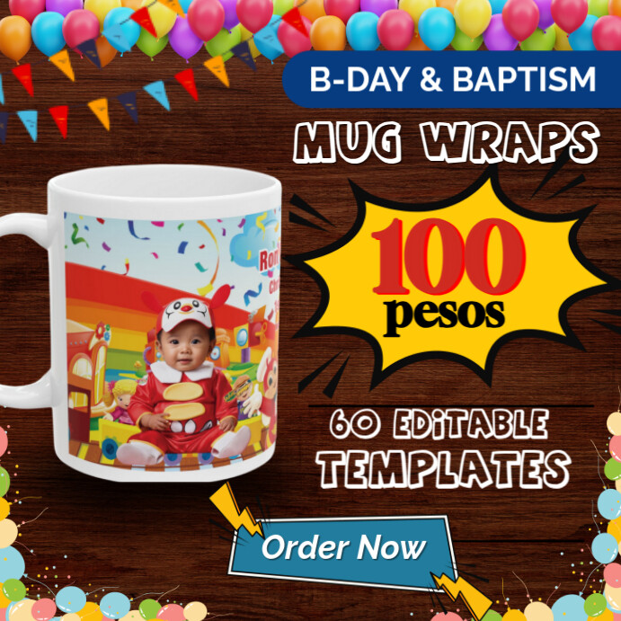 Mug Wrap Mockup Template | PosterMyWall