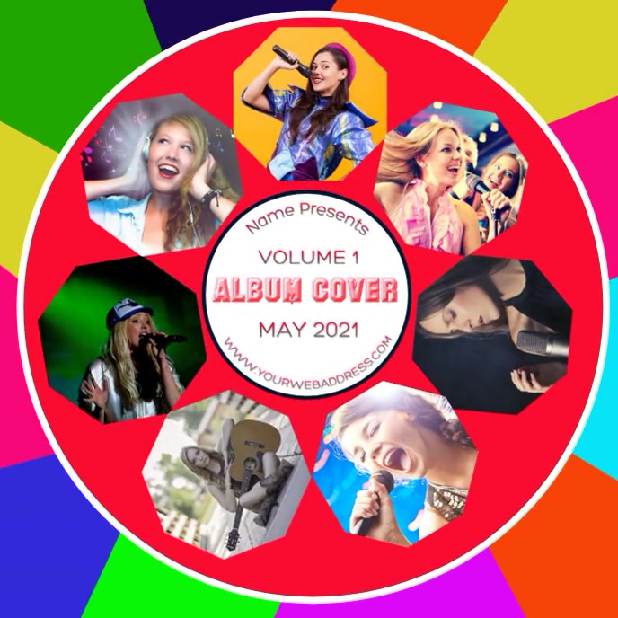 Multi color Album Cover Art, Disk Cd cover AR Okładka albumu template