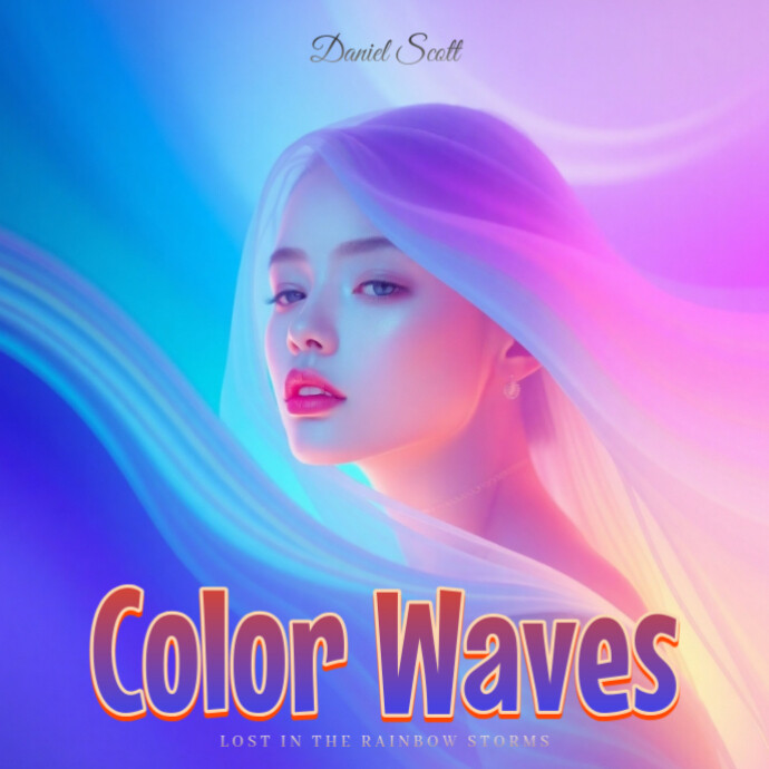 MULTI-COLOR FREESTYLE ABSTRACT GRADIENT RAP ALBUM COVER template