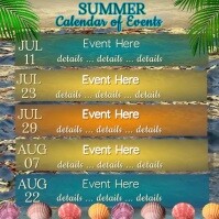 Multi-Color List Based Summer Calendar IG Post Square template