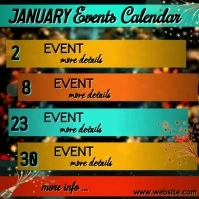 Multi Colored List-Based January Calendar IG Post template