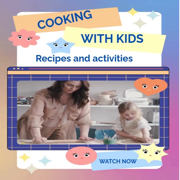 Multi colored Maximalist Colour Ful Cooking Class Room Instagram Video Template  Instagram Post