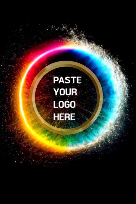 Multi colour logo intro outro animation design Poster template