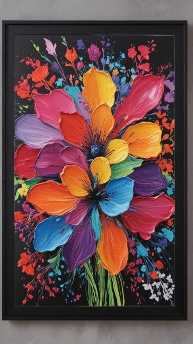 Copy of Multi-coloured flowered frame | PosterMyWall