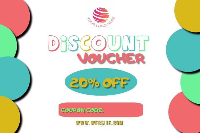 Multicolor discount voucher design customizab Template ...