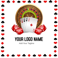 Multicolored Casino Roulette Logo template