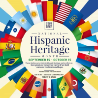 Yellow Hispanic Heritage Month Wpis na Instagrama Template