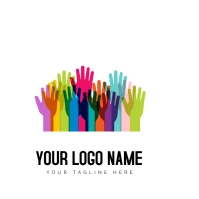 Multicolored human hand Logo template