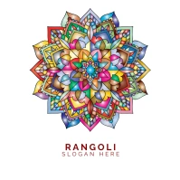 multicolored mandala flower illustration, Man Logo template