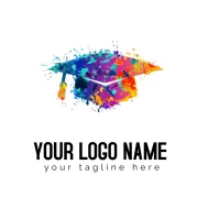Multicolored mortar board illustration Logo template