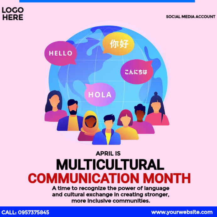 Modèle Multicultural Communication Month | PosterMyWall
