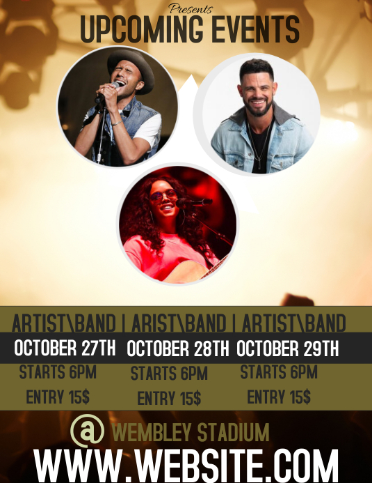 MULTIPLE ARTIST PERFORMING CONCERT FLYER Template | PosterMyWall