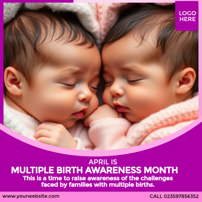 Multiple Brith Multiple Birth Awareness Month Template | PosterMyWall