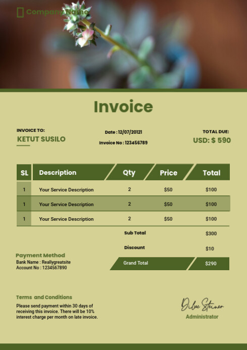Multipurpose Invoice Template | PosterMyWall