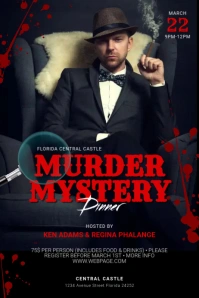 Murder Mystery Dinner Event Flyer Template Póster